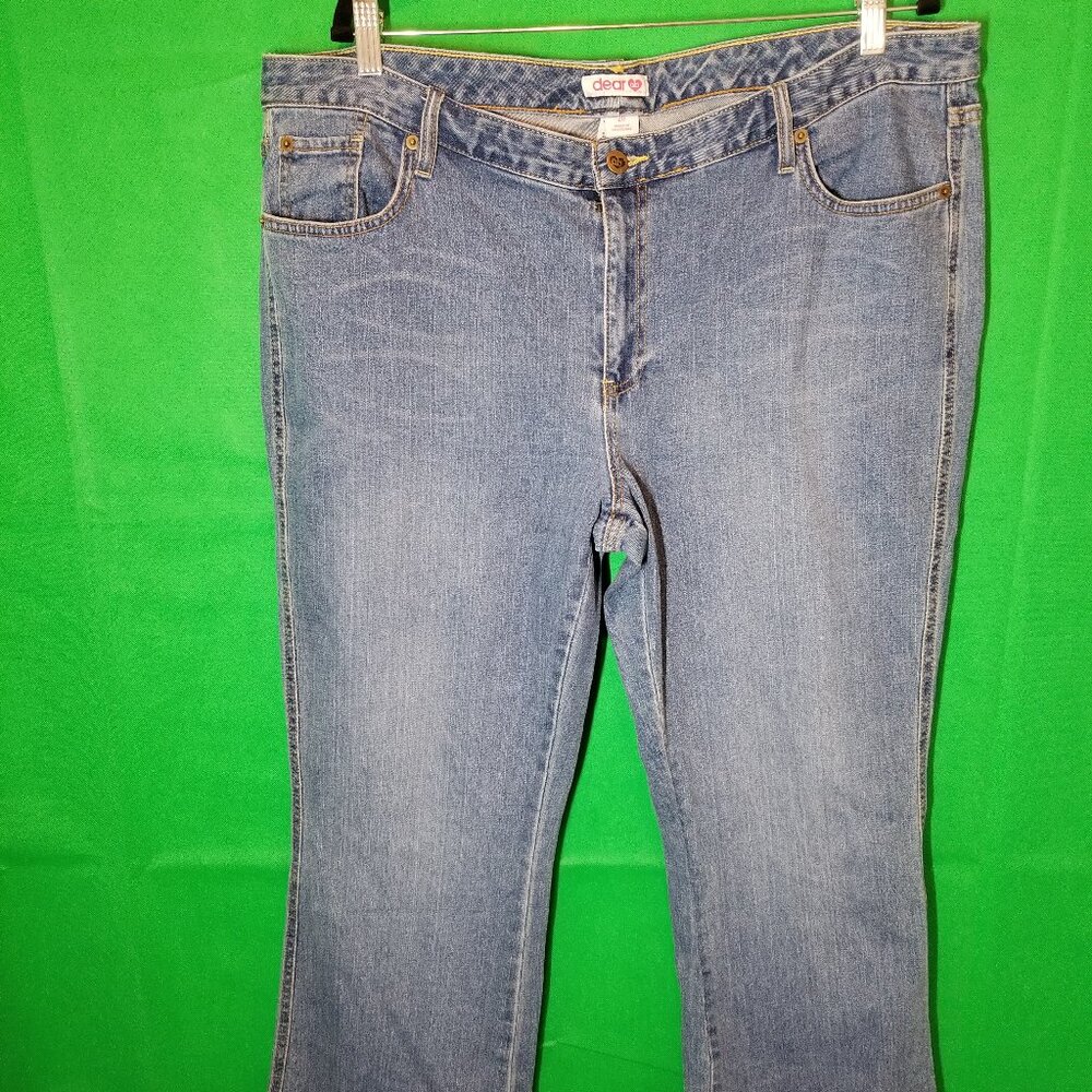 Dear AB Jean Women Size 20 Bootcut Embroidered Cowgirl Dudette Dudess Med Wash